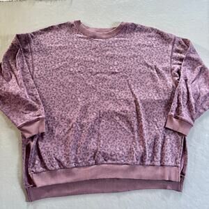 American Eagle Soft Purple Cheetah Print Sweatshirt XS Ahh Mazingly Soft